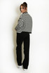 High Neck Striped Cardigan 