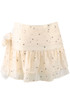 Heart Print Gathered Frill Mini Skirt