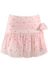 Heart Print Gathered Frill Mini Skirt