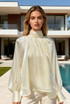 Bow Neck Organza Blouse 