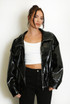 Vinyl High Neck Oversized Jacket