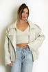 Vinyl High Neck Oversized Jacket