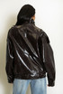 Vinyl High Neck Oversized Jacket
