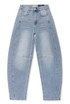 Blue Mid Wash Barrel Jeans