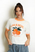 Orange Slogan Short Sleeve Jumper