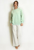 Bow Trim Crew Neck Sweatshirt