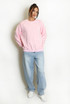 Bow Trim Crew Neck Sweatshirt