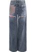 Straight Leg Jeans With Pink Diamante Insert