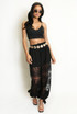 Sheer lace Balloon Trouser With Tie Cuff (PRE-ORDER)