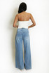 Pleated Wide Leg Jeans