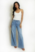 Pleated Wide Leg Jeans