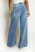 Pleated Wide Leg Jeans
