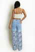 Blue Crochet Mid Rise Jeans