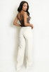 Cream Long Straight Leg Jeans
