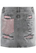 Denim Mini Skirt With Pink Diamante Insert