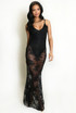 Sheer Lace Maxi Dress With Bodysuit 