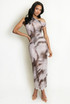One Shoulder Tie Dye Midi Dress