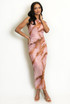 One Shoulder Tie Dye Midi Dress