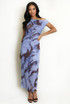 One Shoulder Tie Dye Midi Dress
