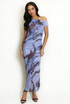 One Shoulder Tie Dye Midi Dress