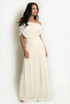 Drape Bardot Ruched Maxi Dress