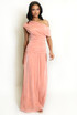 Drape Bardot Ruched Maxi Dress
