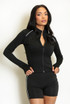Contrast Piping Active Zip Top