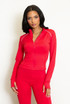 Contrast Piping Active Zip Top