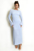 Textured Flute Sleeves Midi Dress