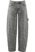 Leopard Print Barrel Jeans
