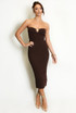 Bandeau Midi Dress With Metal Leaf Detail