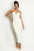 Bandeau Midi Dress With Metal Leaf Detail