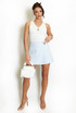 Fine Knit V Neck Top With Metal Detail