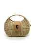 Rounded Natural Wicker Box Bag