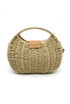 Rounded Natural Wicker Box Bag