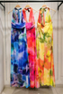 Abstract Tie Dye Halter Neck Maxi Dress