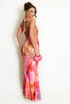 Abstract Tie Dye Halter Neck Maxi Dress