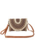  Natural Woven Fold Over Clutch Bag