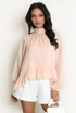 Chiffon Ruffle Hem Blouse