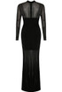 Black Mesh Detail Maxi Dress
