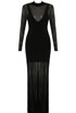 Black Mesh Detail Maxi Dress