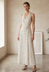 Polka Dot Halter Neck Maxi Dress