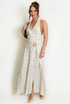 Polka Dot Halter Neck Maxi Dress