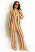 Zig Zag Tie Front Top and Trouser Set