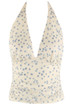Mini Flower Print Ruched Halter Neck top