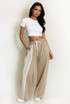 Side Striped Lace Panel Joggers 