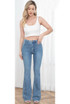 Washed Thighs Flare Fit Jeans