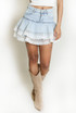 Lace Hem Denim Mini Skirt