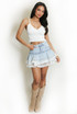 Lace Hem Denim Mini Skirt