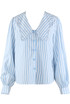 Striped Pointed Collar Blouse